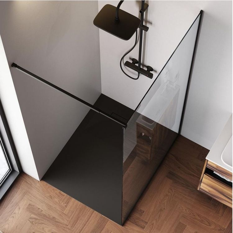 Душевая перегородка AM.PM Func 110 W84WI-110-F1-BTE профиль Черный стекло прозрачное