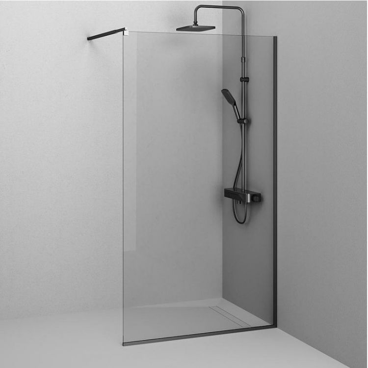 Душевая перегородка AM.PM Func 110 W84WI-110-F1-BTE профиль Черный стекло прозрачное