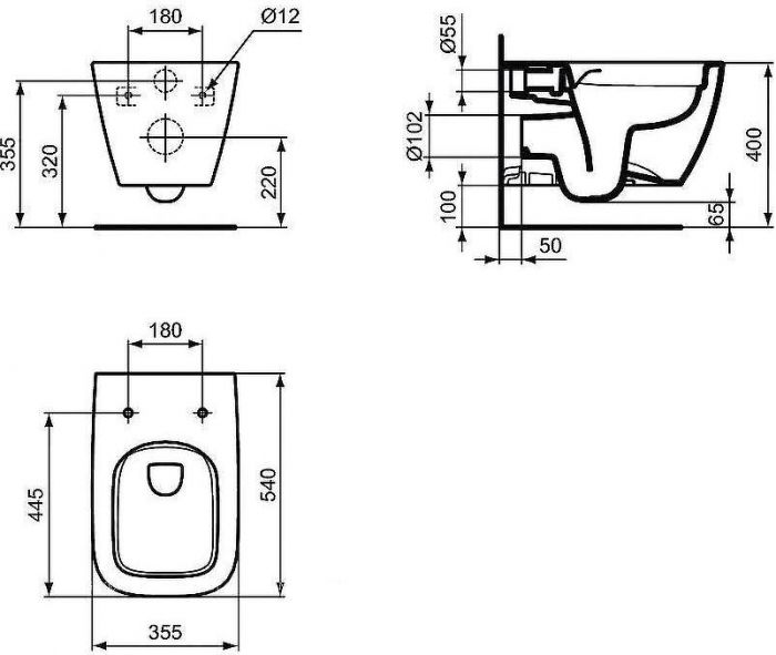 Унитаз Ideal Standard I.Life B T461401 без сиденья