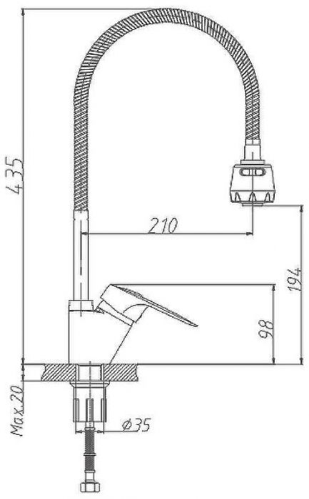 Смеситель для кухни Haiba HB4304-3 Хром