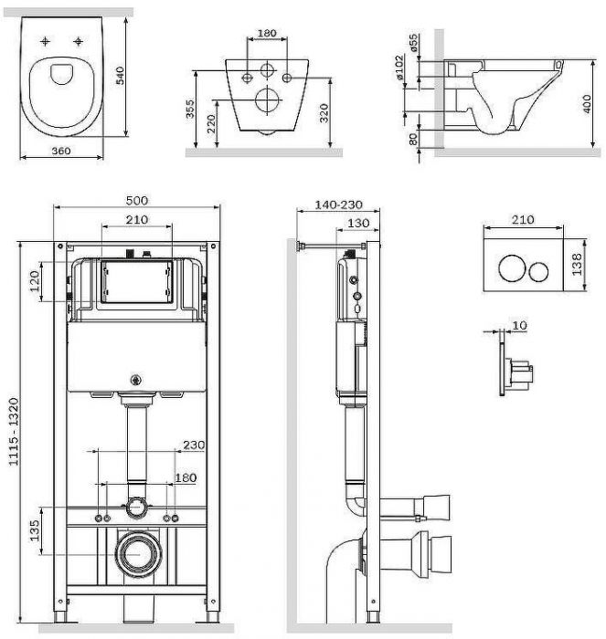 Комплект унитаза с инсталляцией AM.PM Inspire FlashClean IS49051.501700 с сиденьем Микролифт и клавишей смыва Хром