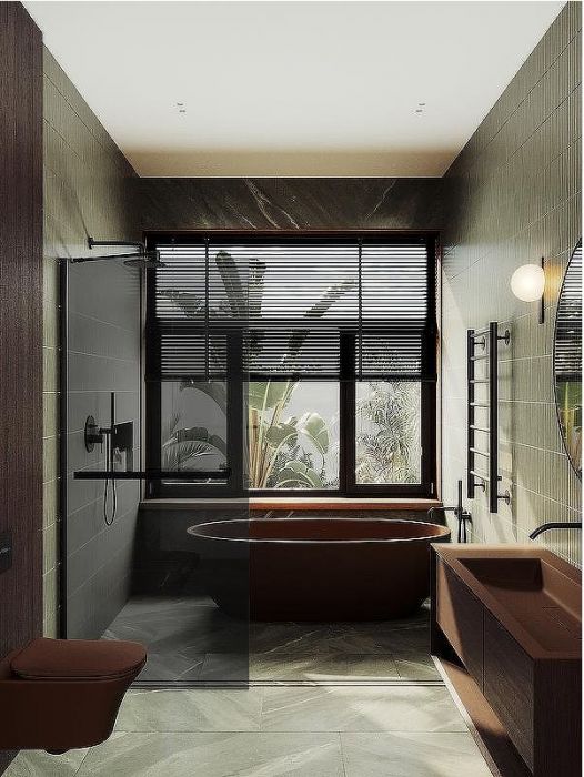 Душевая перегородка Maybah Glass MGD-735-6ш 890x1950 в широком профиле Черный стекло графитовое