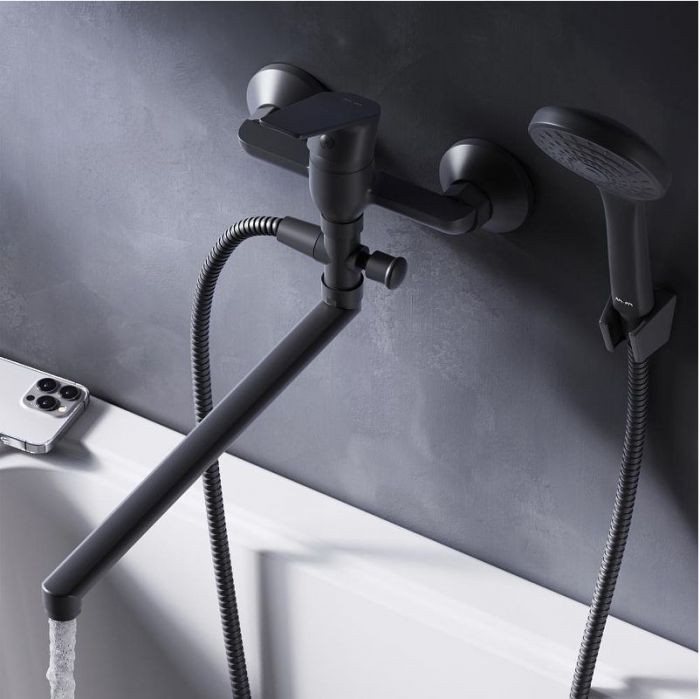 Смеситель для ванны AM.PM Gem F90A90122 универсальный Черный матовый