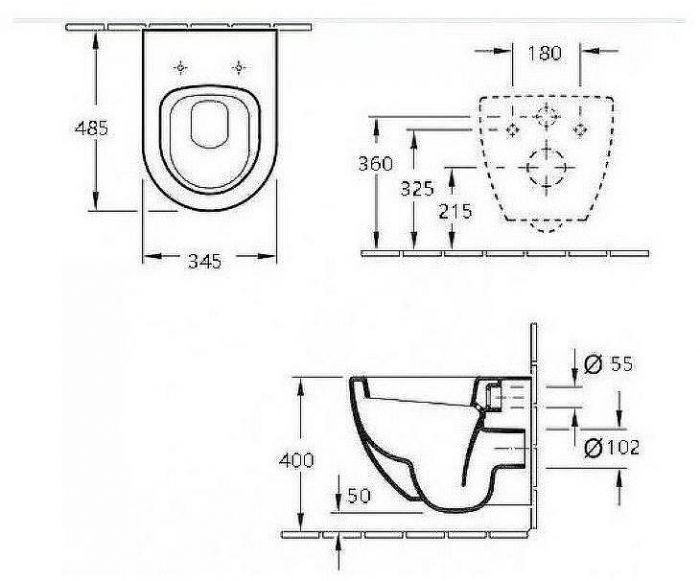 Унитаз Esbano Tiron-C ESUPTIROCW подвесной Белый глянцевый с сиденьем Микролифт