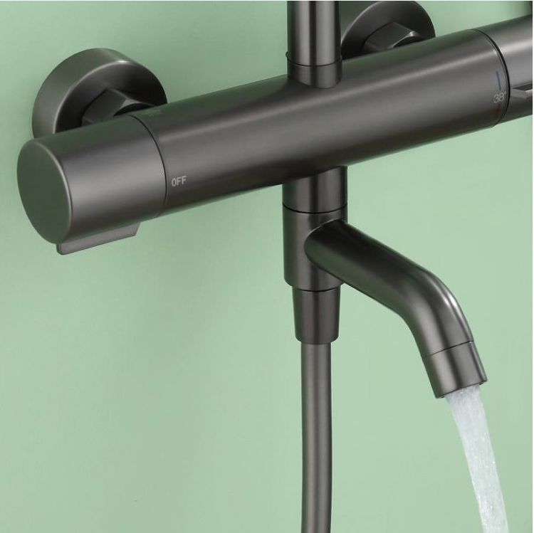 Душевая система ALMAes Deivon SDI-1836 с термостатом цвет Оружейная сталь