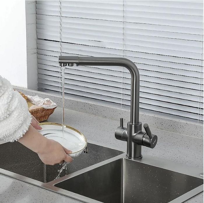 Смеситель для кухни Frap H52 F4352-9 Оружейная сталь