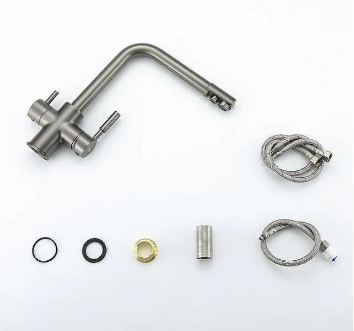 Смеситель для кухни Frap H52 F4352-9 Оружейная сталь