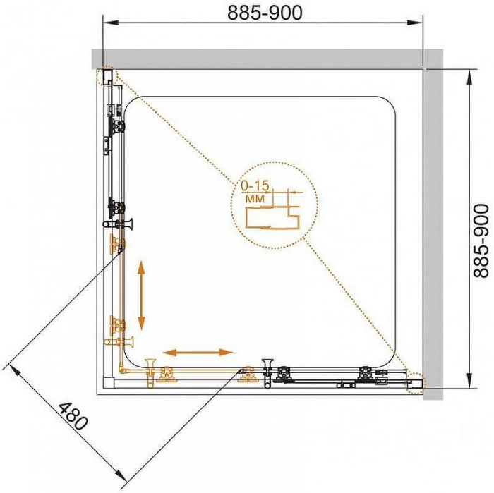 Душевой уголок Cezares Eco 90x90 ECO-O-A-2-90-P-Cr профиль Хром стекло рифленое