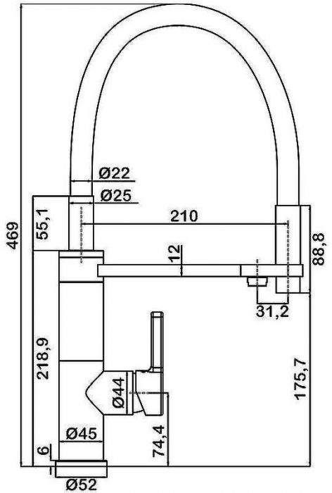 Смеситель для кухни Swedbe Selene Plus 8641 Нержавеющая сталь Белый