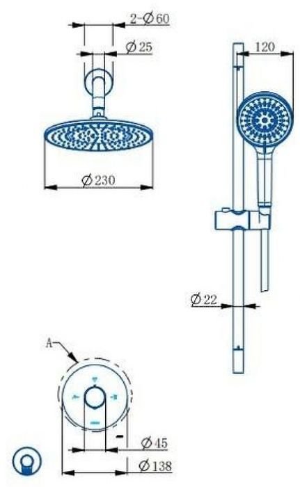 Душевая система Arrow AG372001GGP-1 цвет Серый