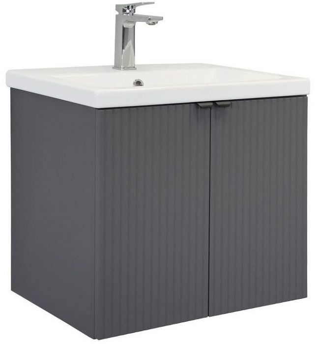 Тумба с раковиной Comforty Лима 60 00-00019236 подвесная цвет Антрацит