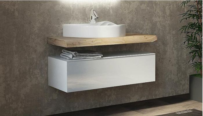 Тумба Velvex Felay 96 tpFEL.95-43.21 подвесная Белая глянцевая