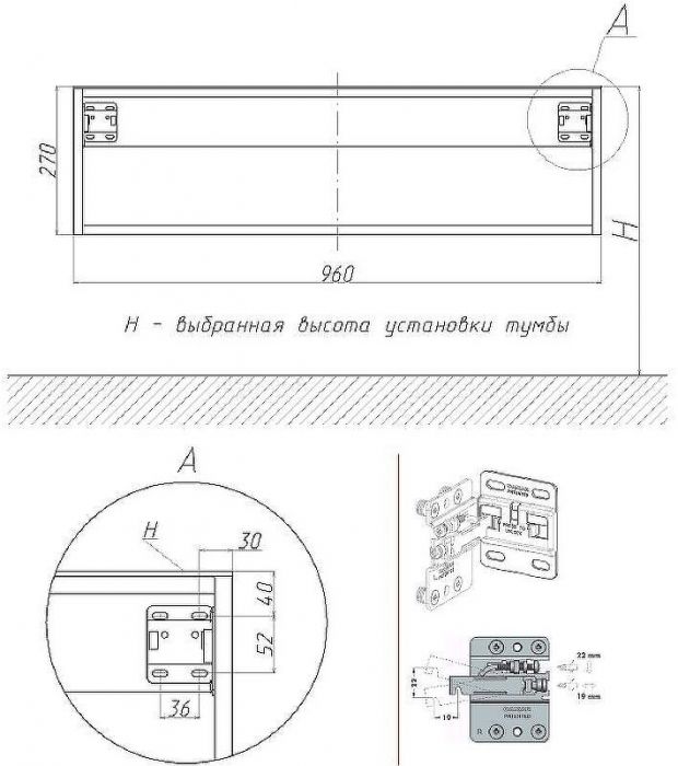 Тумба Velvex Felay 96 tpFEL.95-43.21 подвесная Белая глянцевая