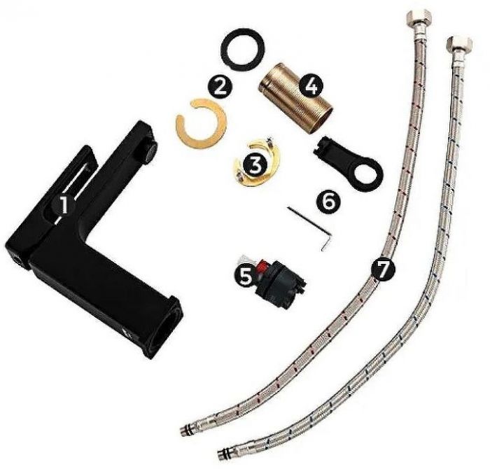 Смеситель для раковины Gappo G1017-6 Черный матовый