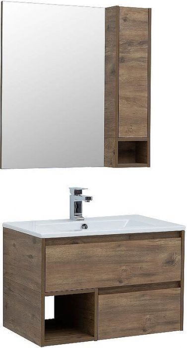 Комплект мебели для ванной STWORKI Карлстад 75 418890 подвесной Дуб рустикальный