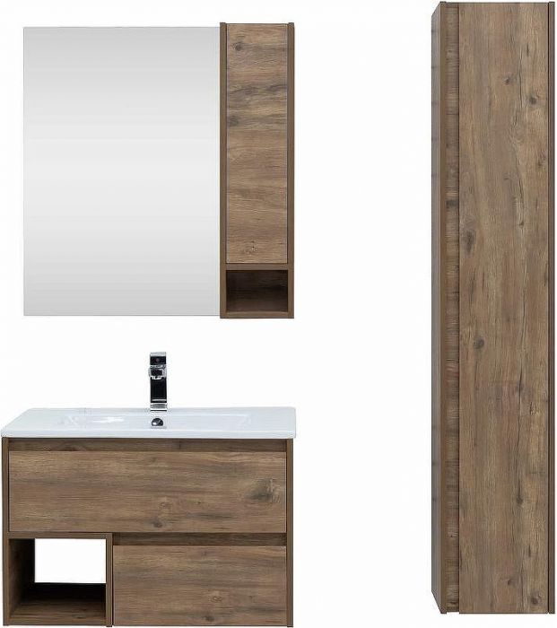 Комплект мебели для ванной STWORKI Карлстад 75 418890 подвесной Дуб рустикальный