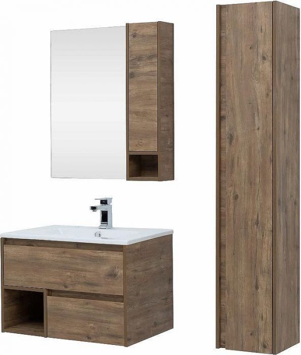 Комплект мебели для ванной STWORKI Карлстад 75 418890 подвесной Дуб рустикальный