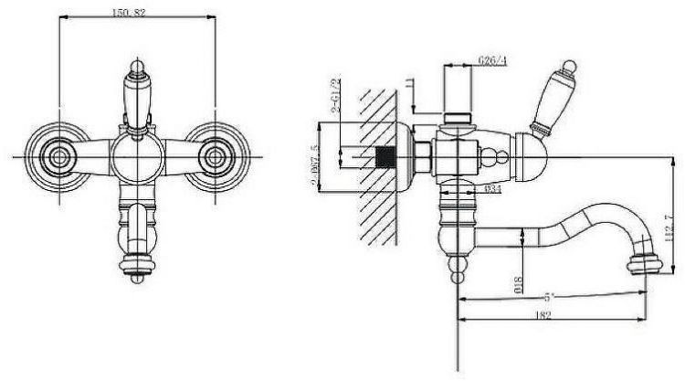 Смеситель для ванны Caprigo Adria-Uno 02-519-vot Бронза Смеситель для ванны Caprigo Adria-Uno 02-519-vot Бронза