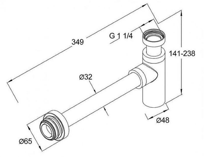 Сифон для раковины Gustavsberg GB41109938 53 Черный матовый