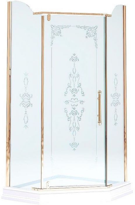 Душевой уголок Migliore Diadema Penta 90x90 24162 профиль Бронза стекло прозрачное с декором