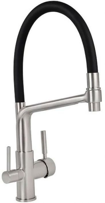 Смеситель для кухни Viko V-5605 Серебро Черный