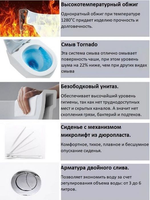 Унитаз компакт Ceruttispa Piera Tornado CT10560 с бачком и сиденьем Микролифт