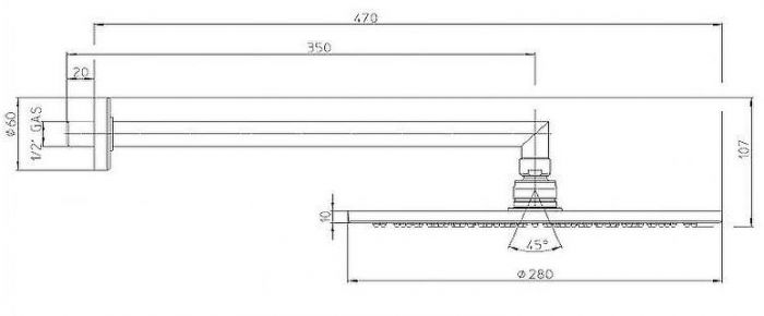 Верхний душ Bossini Cosmo H70596H.030 Хром