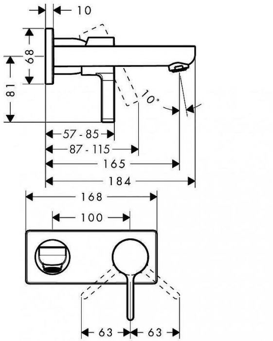 Смеситель для раковины Hansgrohe Metris S 31162000 Хром