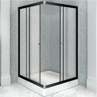 Душевой уголок Radomir Дрим 100x100 1-03-6-0-0-1190 профиль Черный стекло прозрачное