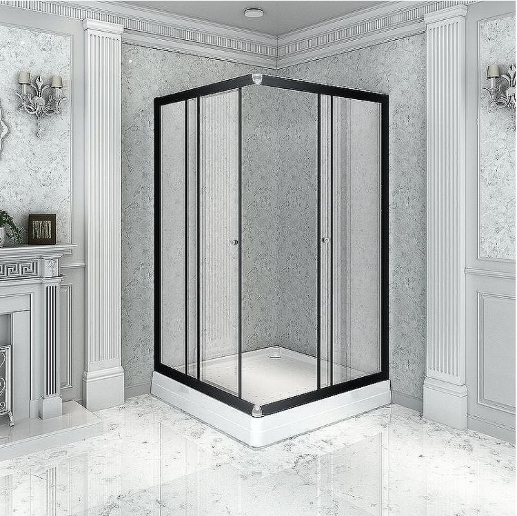 Душевой уголок Radomir Дрим 100x100 1-03-6-0-0-1190 профиль Черный стекло прозрачное