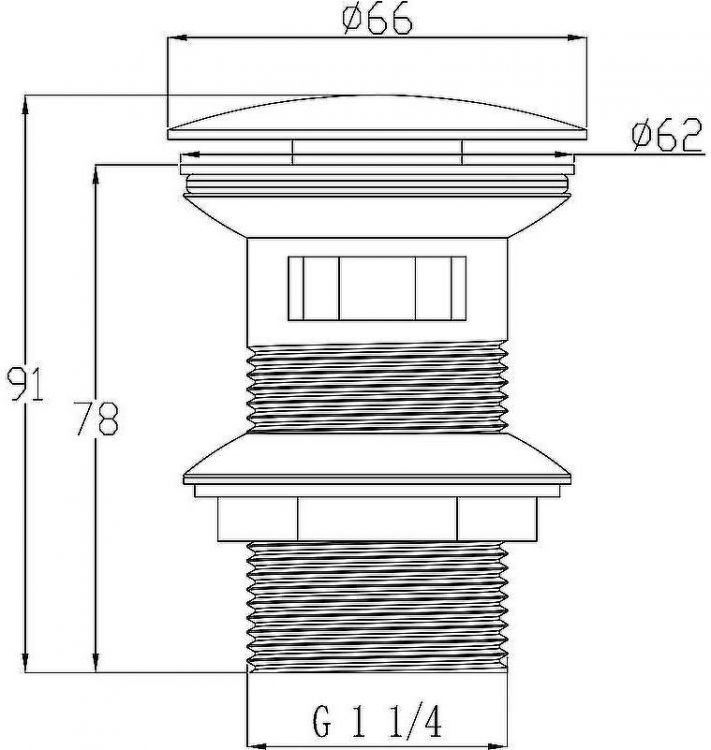Донный клапан Swedbe Attribut 0004 click-clack Черный матовый