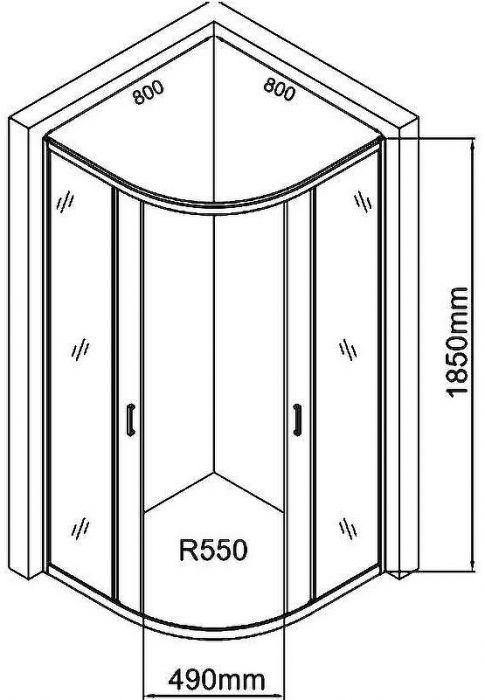 Душевой уголок Aquanet SE-800Q 80x80 270062 профиль Хром стекло прозрачное