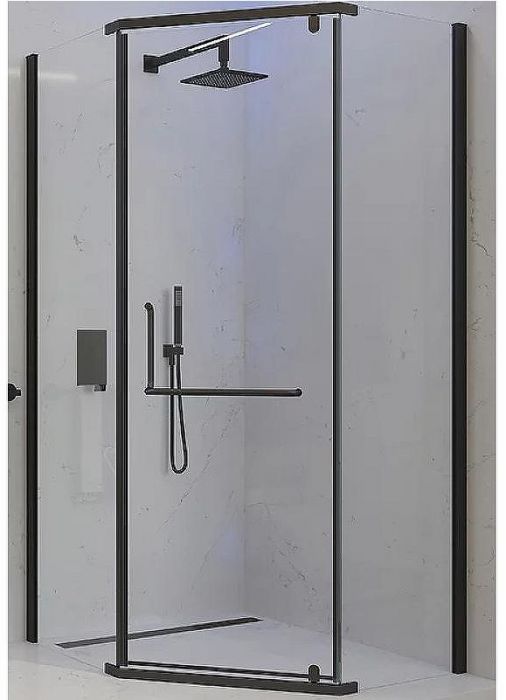 Душевой уголок Veconi Rovigo RV-36B 90x90 RV36B-90-01-C5 профиль Черный матовый стекло прозрачное