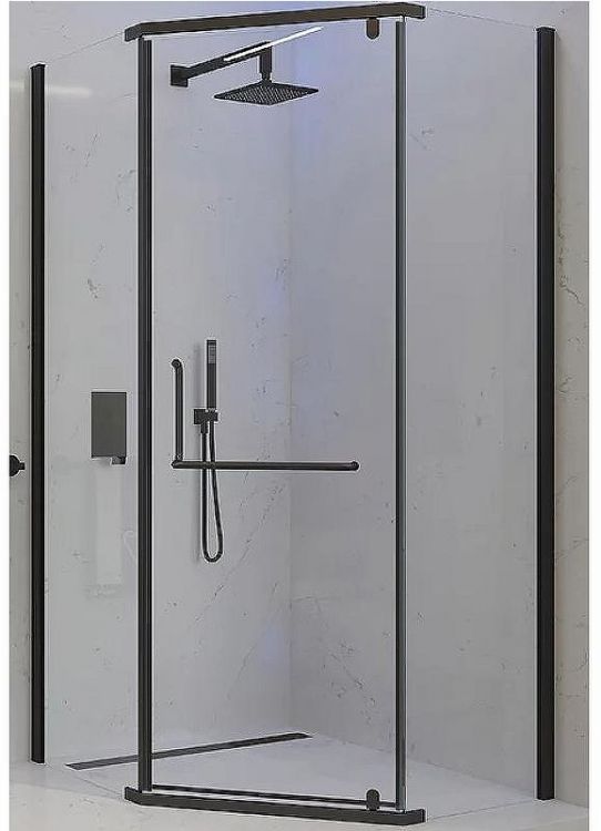 Душевой уголок Veconi Rovigo RV-36B 90x90 RV36B-90-01-C5 профиль Черный матовый стекло прозрачное