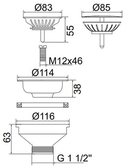 Выпуск для кухонной мойки Migliore Complementi 22087 Бронза
