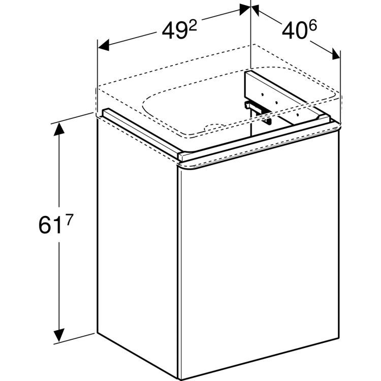 Тумба под раковину Geberit Smyle Square 50x61.7, левая, цвет пекан [500.364.JR.1]
