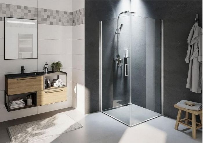 Душевой уголок Riho Novik Z201 100х90 G003015120 (GZ5100090) профиль Хром стекло прозрачное