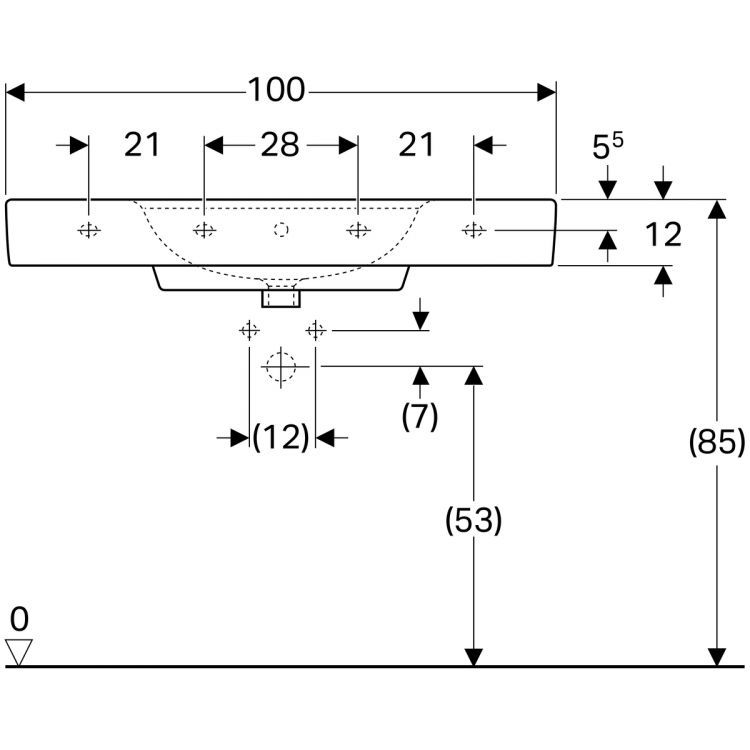Раковина Geberit Renova Nr.1 Plan, 122100000