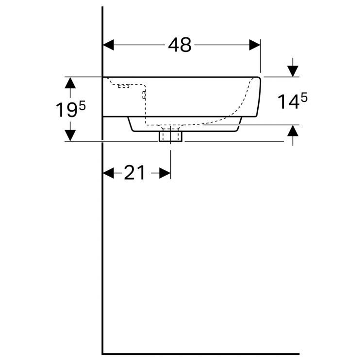 Раковина Geberit Renova Nr.1 Plan, 122100000