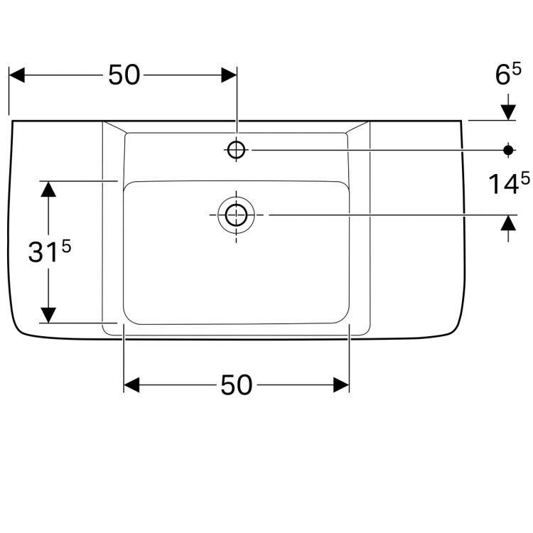 Раковина Geberit Renova Nr.1 Plan, 122100000