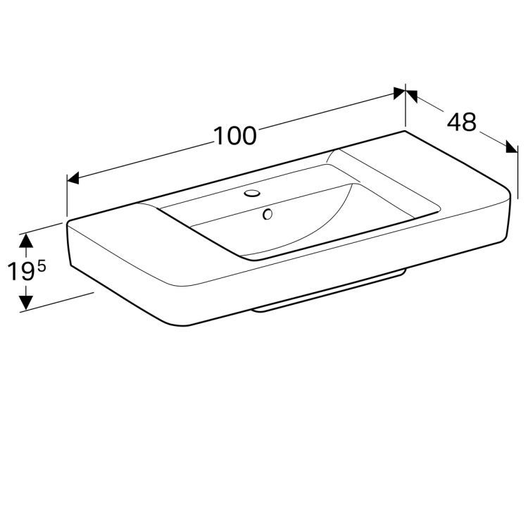 Раковина Geberit Renova Nr.1 Plan, 122100000
