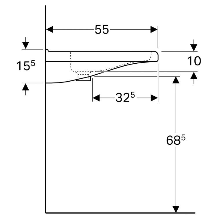 Раковина Geberit Renova Nr.1 Comfort, 128665000 Раковина Geberit Renova Nr.1 Comfort, 128665000