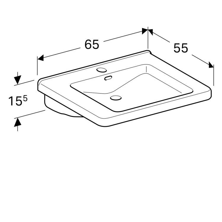 Раковина Geberit Renova Nr.1 Comfort, 128665000 Раковина Geberit Renova Nr.1 Comfort, 128665000