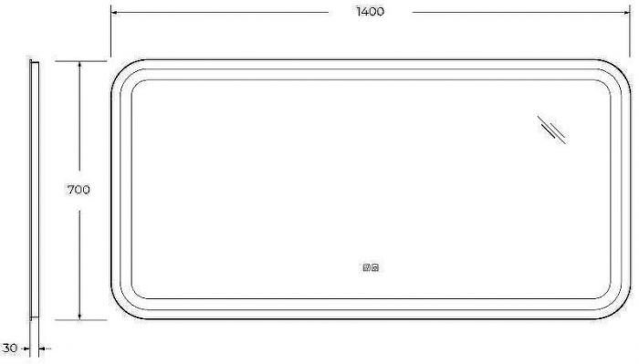 Зеркало Cezares Stylus 140 CZR-SPC-STYLUS-1400-700-TCH-WARM с подсветкой с сенсорным выключателем и подогревом