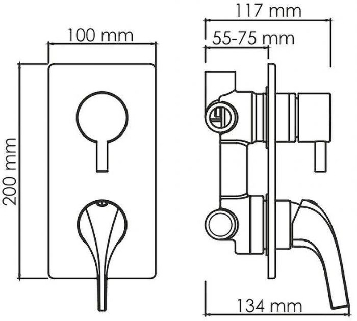 Смеситель для душа WasserKRAFT Sauer 7171 Золото