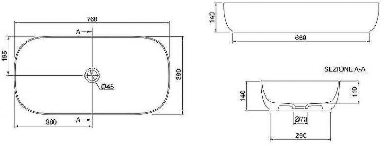 Раковина-чаша Scarabeo Glam 76 1803 Белая
