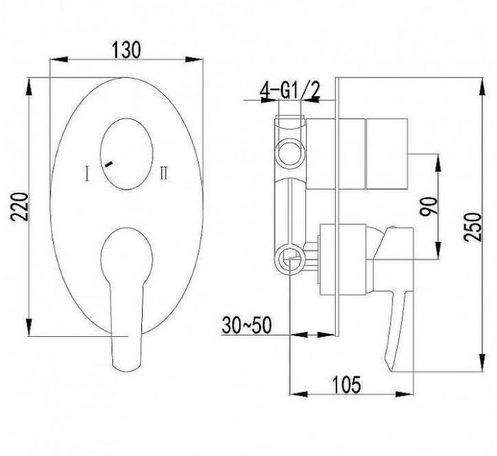Смеситель для душа Lemark Atlantiss LM3227C Хром