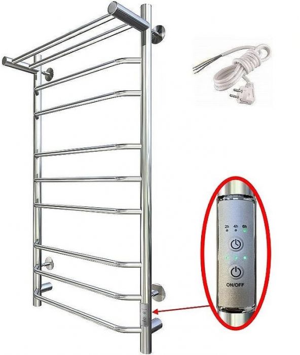 Электрический полотенцесушитель Тругор Браво Пэк СП 3 П 100x50 с полкой Хром