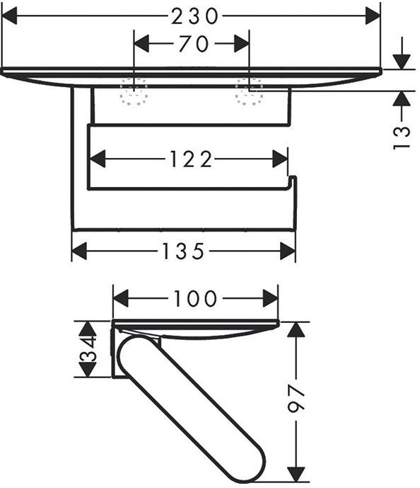 Hansgrohe WallStoris Держатель т/б с полкой, подвесной, цвет: черный матовый