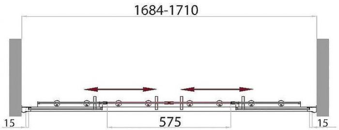 Шторка на ванну BelBagno Uno 170 UNO-VF-2-170/145-P-Cr профиль Хром стекло рифленое